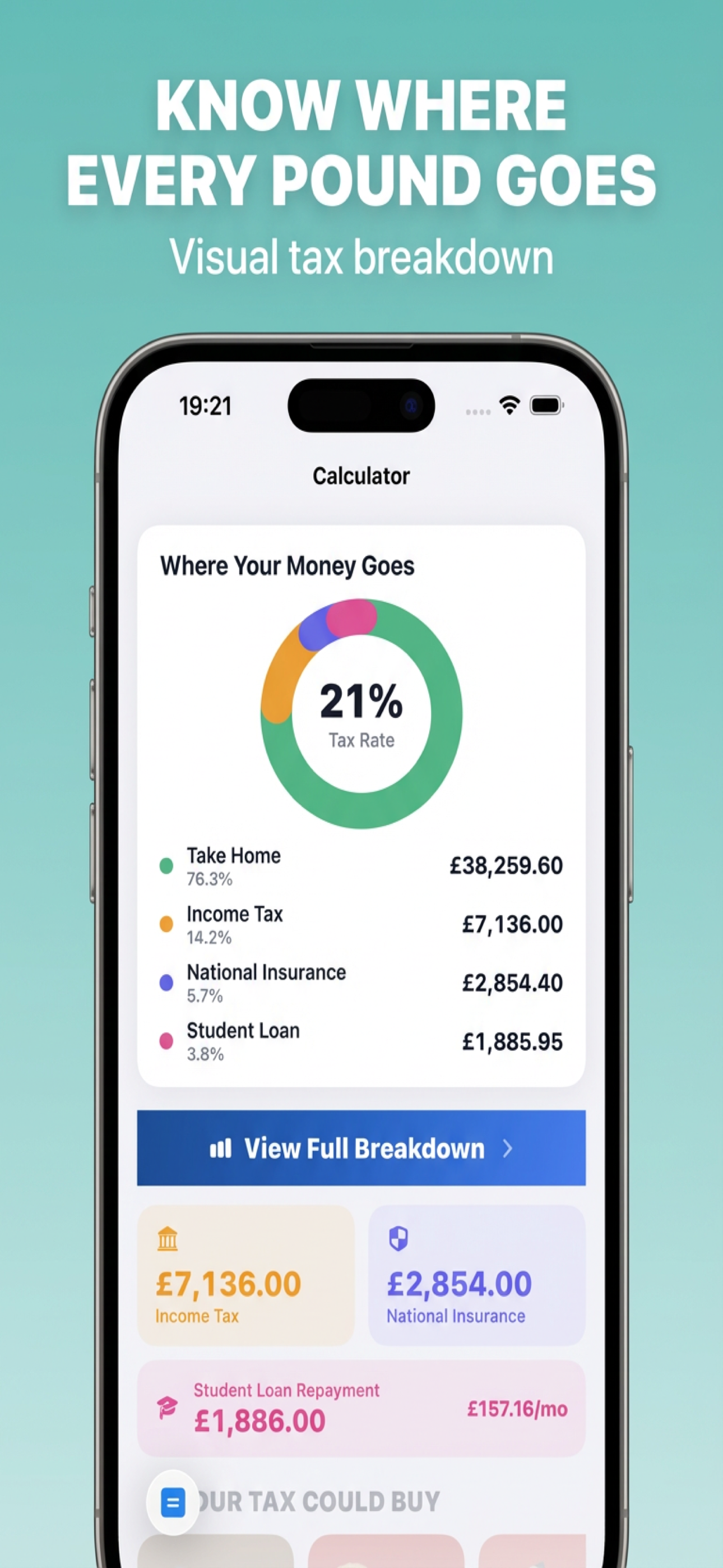UK Salary & Tax Calculator features