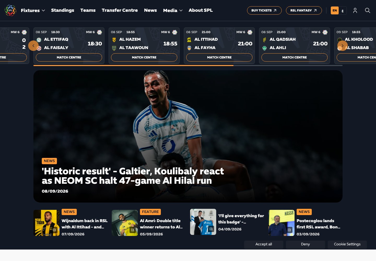 Saudi Pro League · current public website